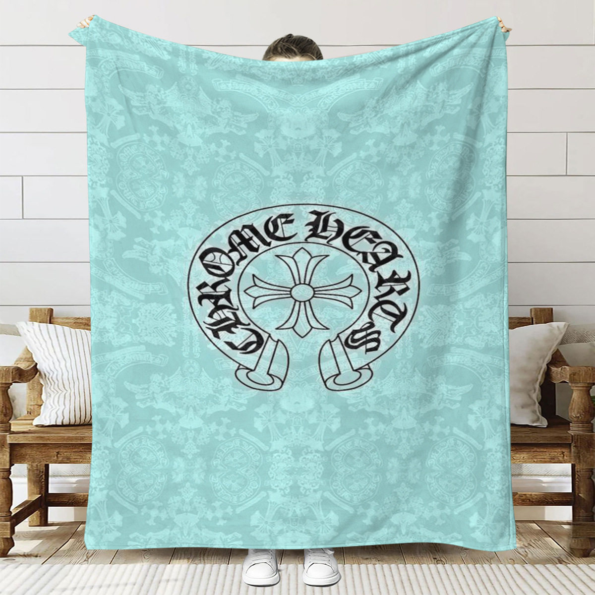 Factory Direct Sales Cross-Border Thickened Crochet Flannel Blanket Office Air Conditioning Storage Blanket Travel Blanket First Class