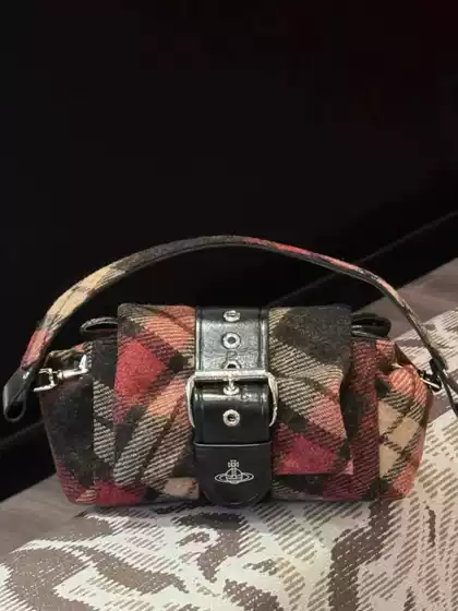Empress Saturn Plaid Bag for Women Scottish Plaid Wool Plaid Shoulder Underarm Bag Chain Crossbody Bag