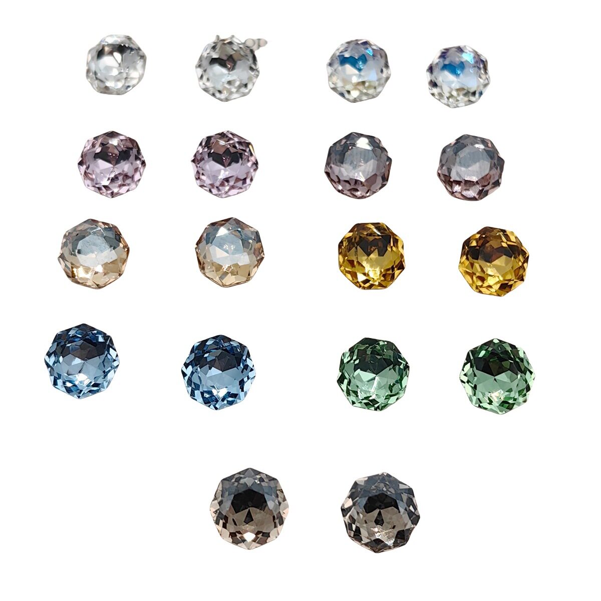 High-grade K9 eight-sided rose cut nail drill 8MM multi-cut pointed bottom crystal flash large diamond nail jewelry