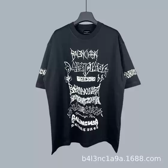 [Ready Stock and Shipped in Seconds] Correct High Version Paris B 24Ss Sanskrit Logo Printed Loose T-Shirt for Men and Women