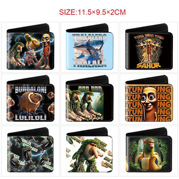 Classic of Mountains and Seas Wooden Stick Man Italian Brainrot Fashion Trend Coin Purse Student Pu Leather 80% off Wallet