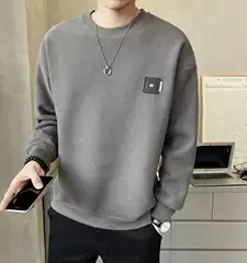 Sweatshirt Men's 2025 Spring and Autumn Round Neck Long Sleeve Bottoming Shirt Loose Autumn Casual Trbottomy Top Autumn Clothes