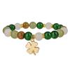 Cross-Border New Product European and American Retro Style Four-Leaf Clover Single Beaded Bracelet Handmade Beaded 8mm Natural Stone Bracelet for Women