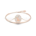 Octagonal swan white diamond rose gold bracelet