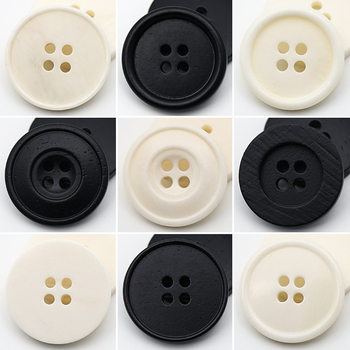 Natural Cow Bone Buttons White Cow Bone Buttons Windbreaker Coat Buttons Round Edge Thin Edge Buttons Four-Hole Round Edge Buttons