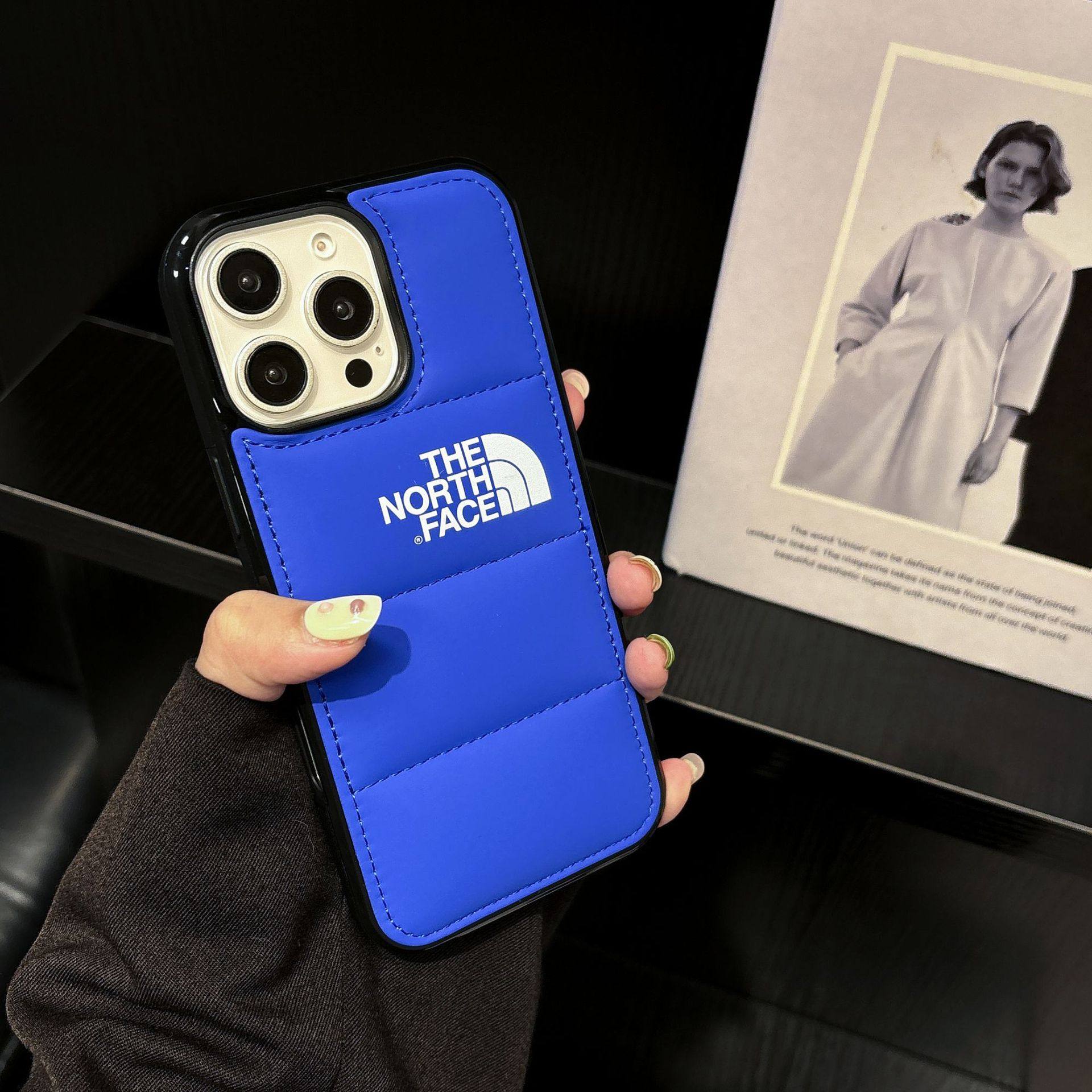 大穴コットン入りダウンジャケット - ブルーバック