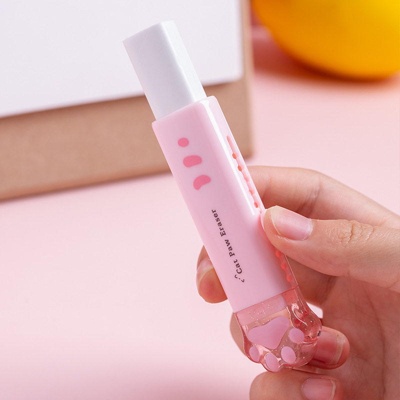 Tian Gao Manufacturer Cat Paw Eraser for Elementary School Students, Push-Pull Type with Replaceable Eraser Refills, Student Reward, Oem