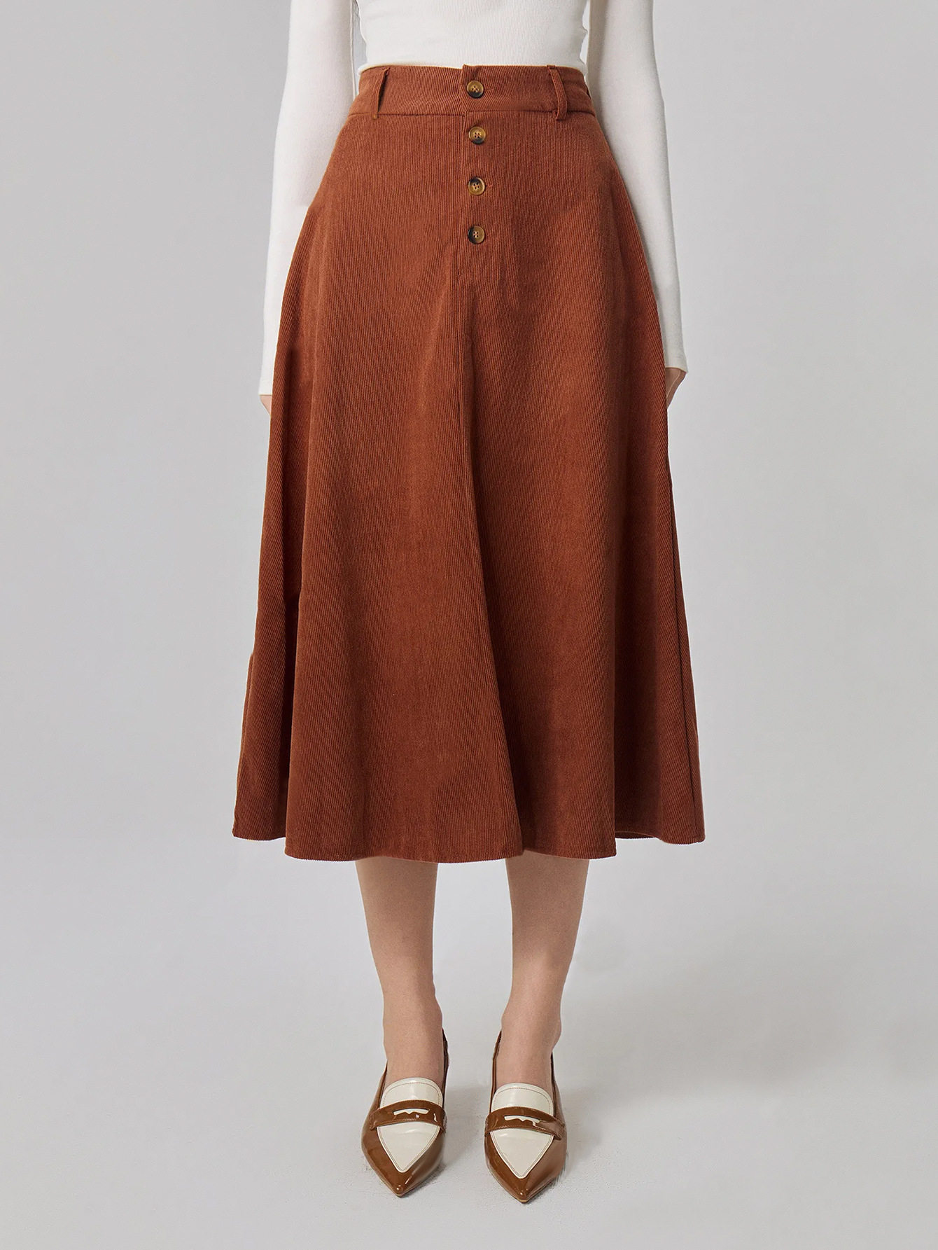 High Waisted Vintage Skirt Elegant Versatile Retro Style Perfect for Casual or Formal Occasions Wholesale Available