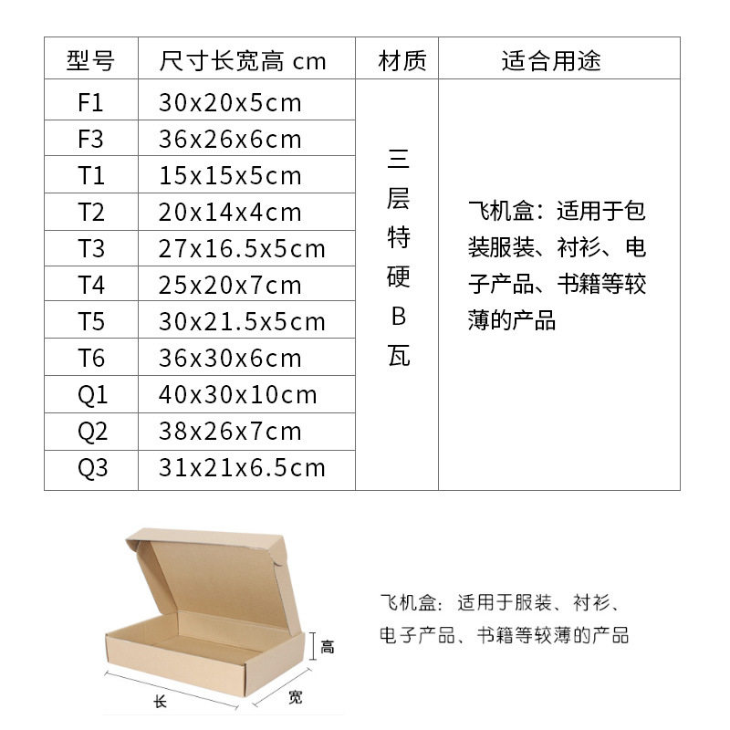 Spot packing carton three-layer five-layer aircraft box t5 folding box t3 clothes packaging express carton half high