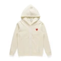 White with red heart zipper