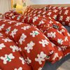 Ins Style Thickened Cotton Sanding Four-piece Set Student Bed Sheet Three-piece Set Autumn and Winter 100 Cotton Quilt Cover Four-piece Set