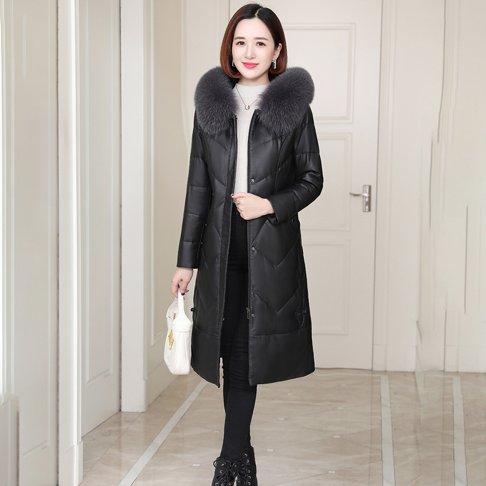 Áo Lông Nữ Chất Liệu Da Bò Dáng Ôm Mũ Liền Hàng Mùa Xuân Thu Đông