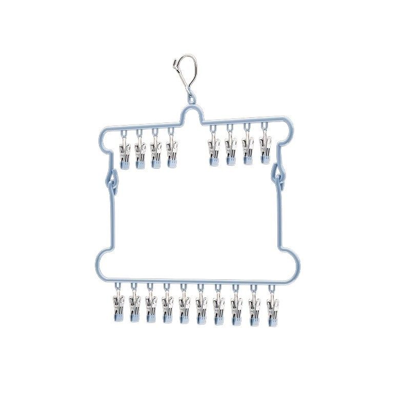 Sock Drying Rack Folding Clothes Hanger with Multiple Clips Stainless Steel Drying Rack for Underwear Multifunctional Balcony Sock Clip