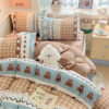 New A-Class Ins-Style Girl Cartoon Thickened Milk Velvet Four-Piece Bedding Set, Student Dormitory Three-Piece Bedding Set