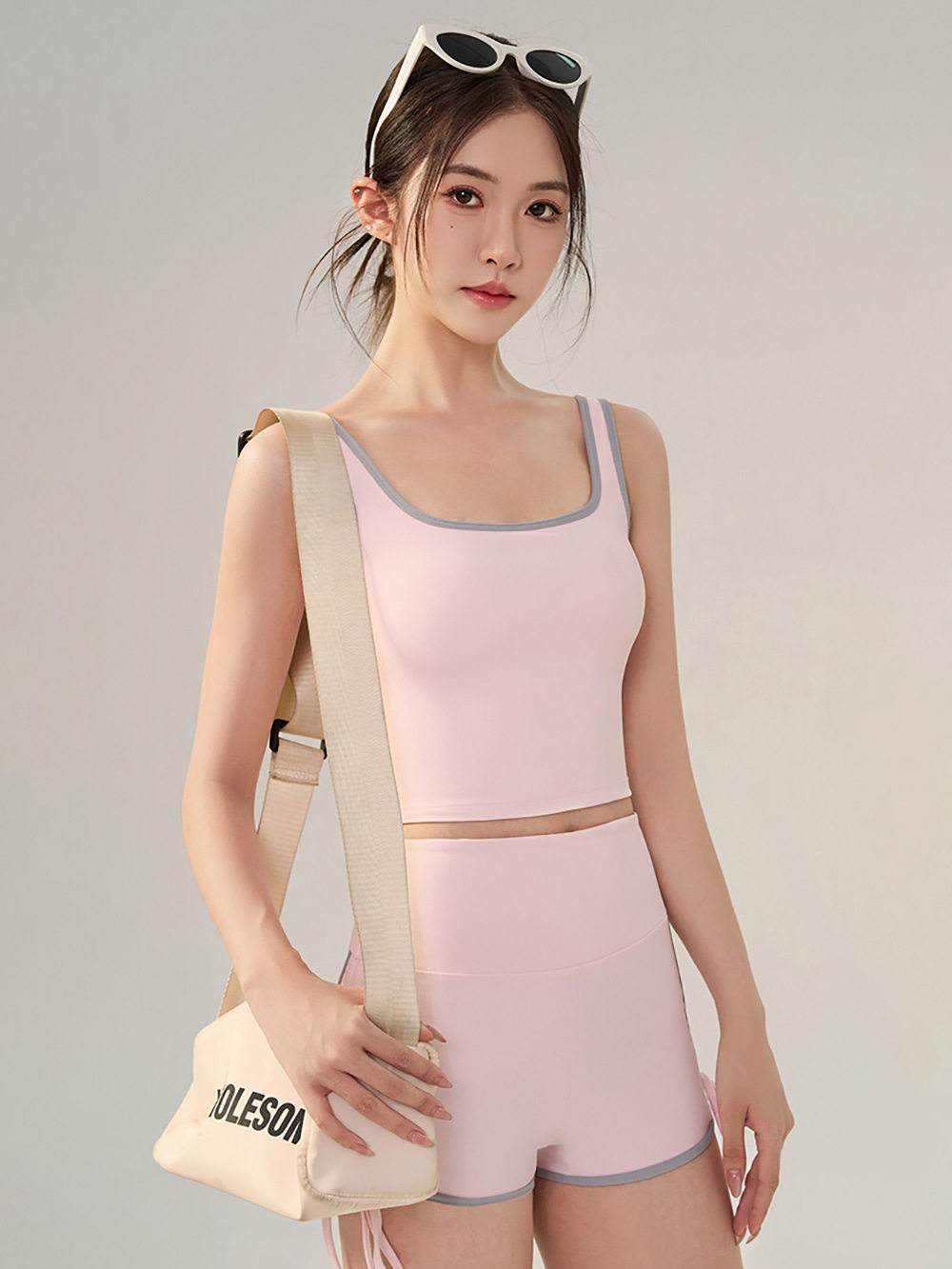 New Summer Yoga Clothing Set, Tight-Fitting and Slimming, with Chest Pads, Sports and Leisure Versatile Vest, Pilates Two-Piece Set