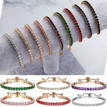 Fashionable Light Luxury Niche Zircon Crystal Simple Bracelet for Women Summer High-End Adjustable Bracelet Wholesale Jewelry