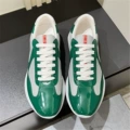 Black and green patent leather gray mesh