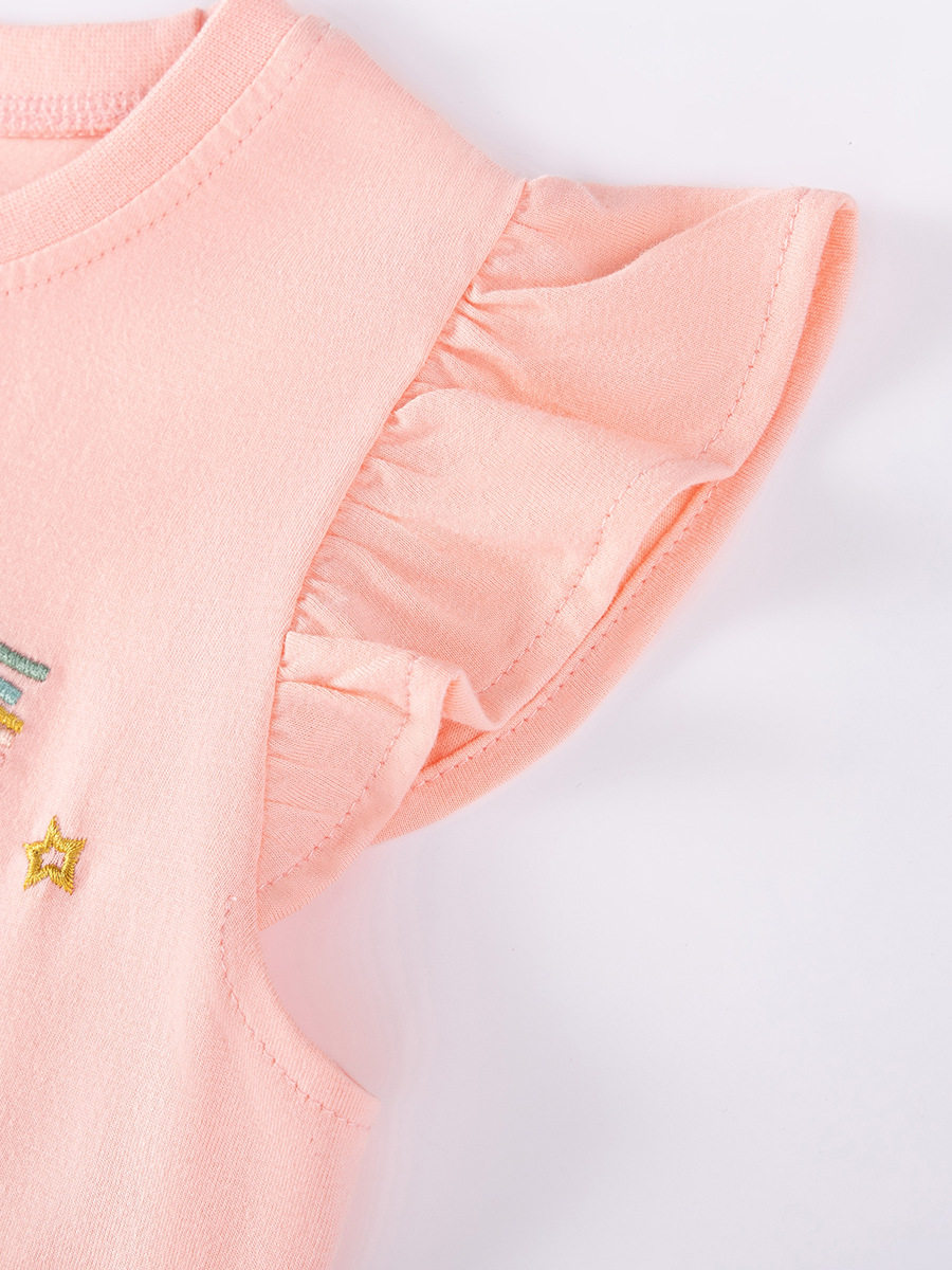 Girls' Short-sleeve Tulle Skirt, Summer Cute Baby Princess Dress, Cartoon Kids' Dress