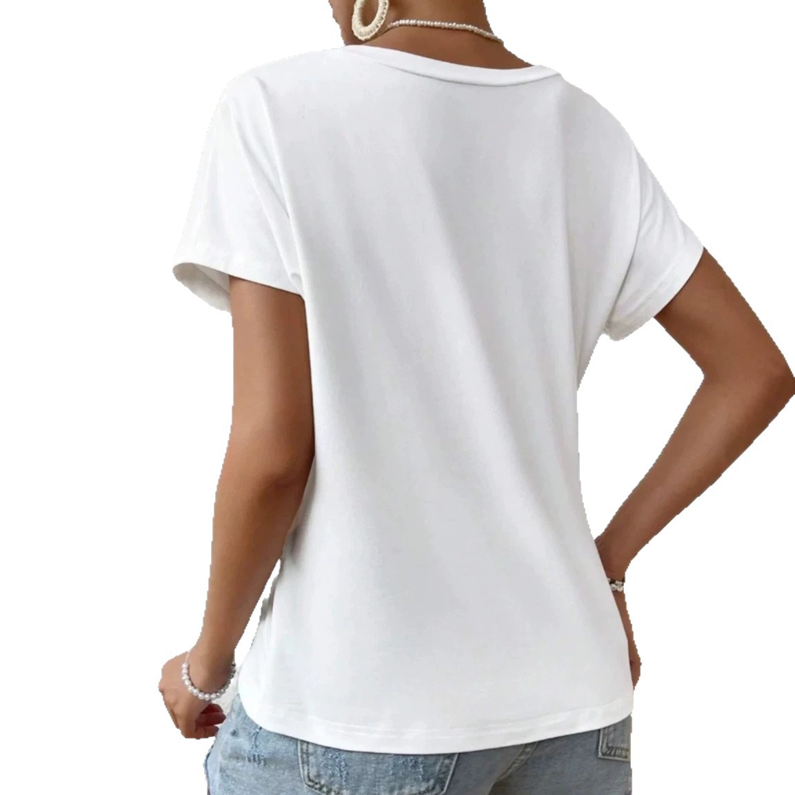 Womens Short Sleeve T Shirt Round Neck Simple Style Comfortable Fit Solid Color Spring Summer Collection