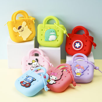 Portable Silicone Coin Purse Beach Bag Storage Bag Lightweight Small New Cartoon DIY Hole Key Bag