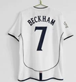 2002 england home jersey #7 beckham + world cup patch