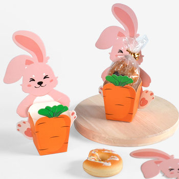 Creative cute three-dimensional cartoon rabbit carrot candy biscuit packaging bag baking card suit 10 sheets/bag