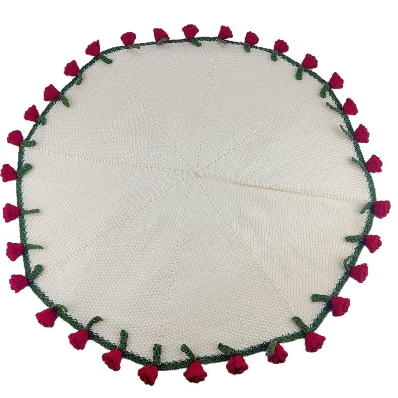 Rose Bouquet Blanket, Hand-Knitted Finished Wool Blanket, Crochet Flower Blanket, Crochet Blanket for Girlfriend