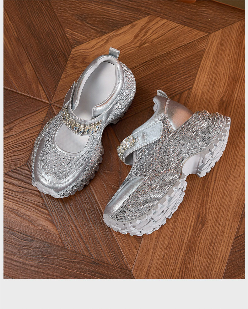Sandal cao gót nữ hở mũi quai ngang đính đá gót siêu cao 10 cm — Bạc, Đen, Trắng chi tiết 21