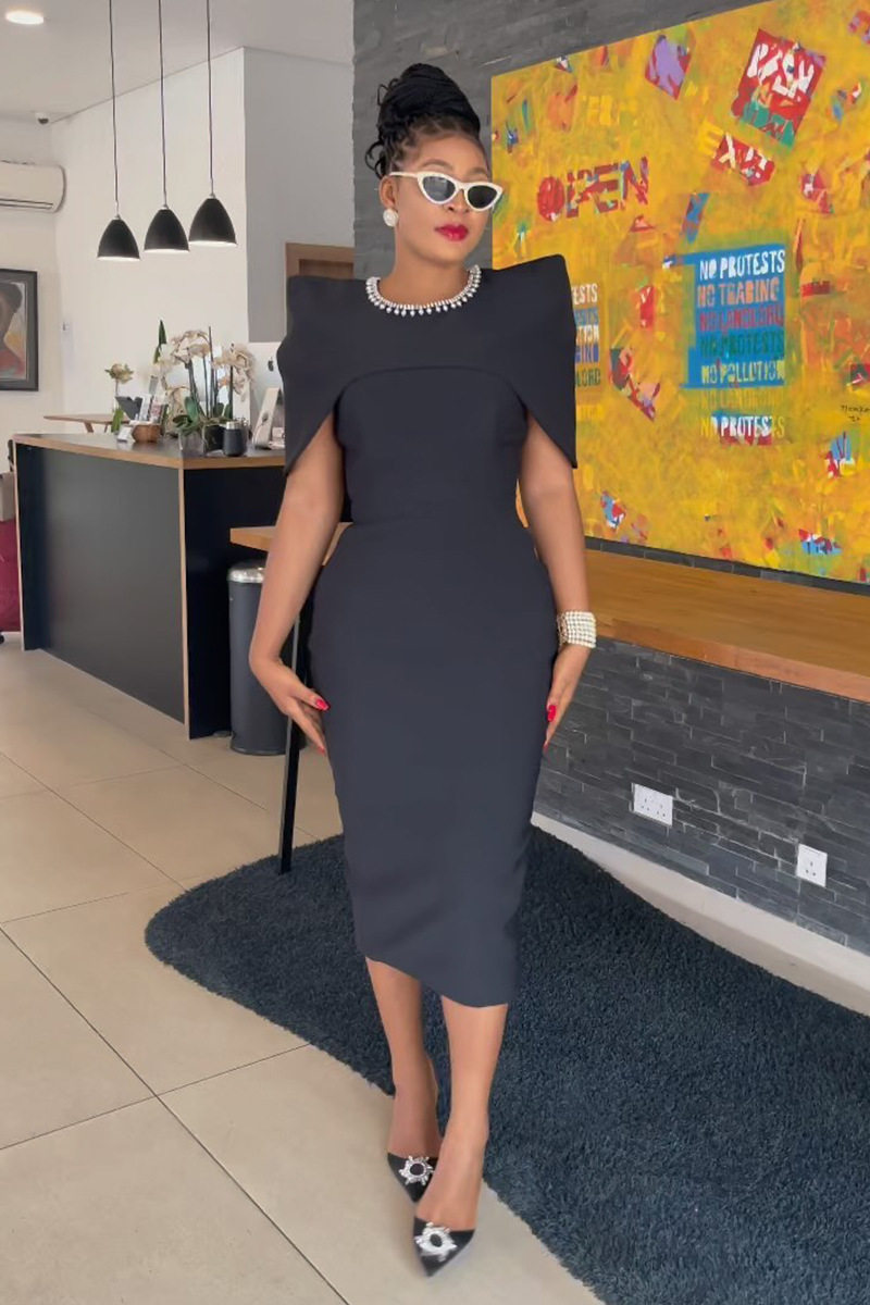 S10668 European and American Casual Fashion Hip-Hugging Slim Vest-Style Back Slit Dress and Waistcoat Two-Piece Set