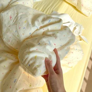 Live Explosions Class A Maternal and Infant Grade Cotton Cotton Double-layer Yarn Four-piece Set Student Children's Dormitory Three-piece Quilt Cover