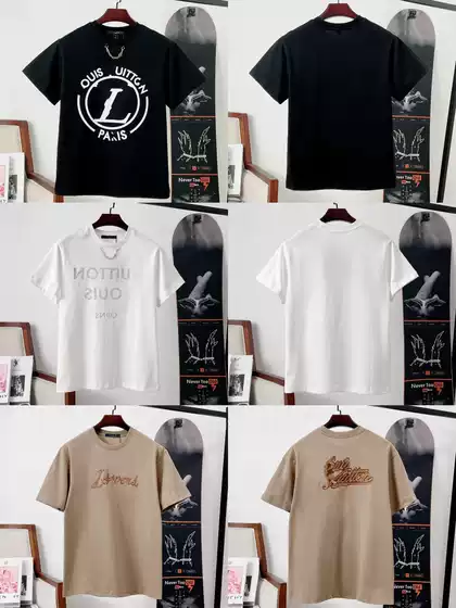 The correct version. High version. Donkey short sleeve 25 new letter logo embroidery printing men's and women's short sleeve T-shirt