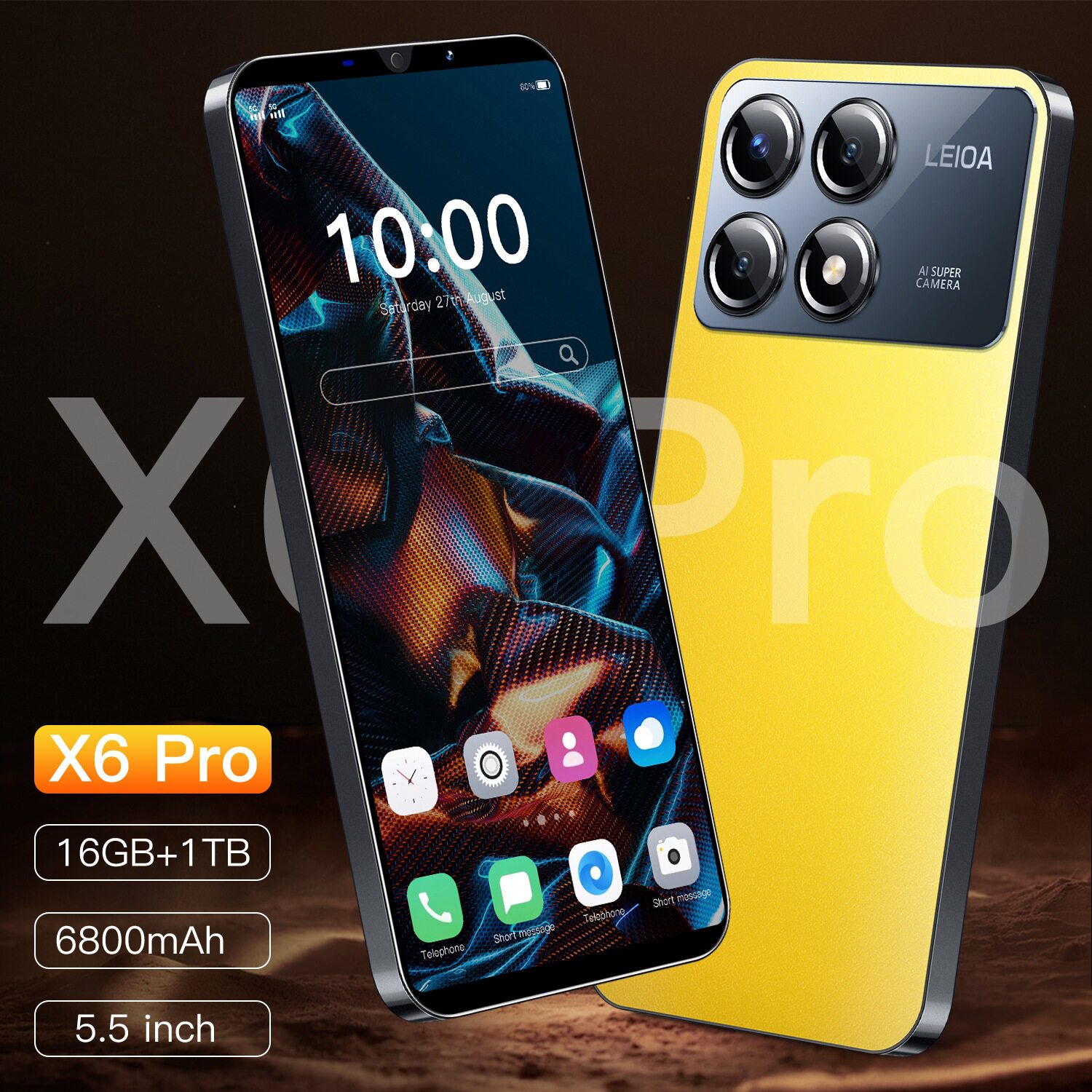 新款X6 Pro跨境手机5.5寸大屏1+16G安卓低价外贸智能手机源头工厂