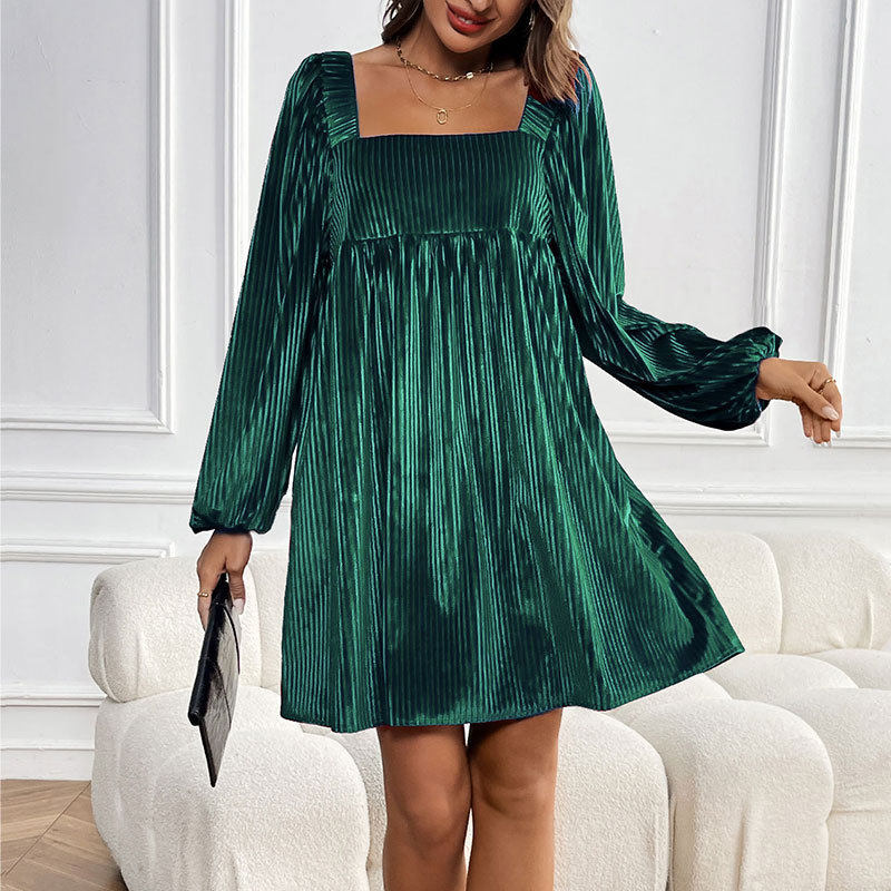 Velvet Party Dress Loose Fit Elegant Style Christmas Theme Wholesale Available fast shipping