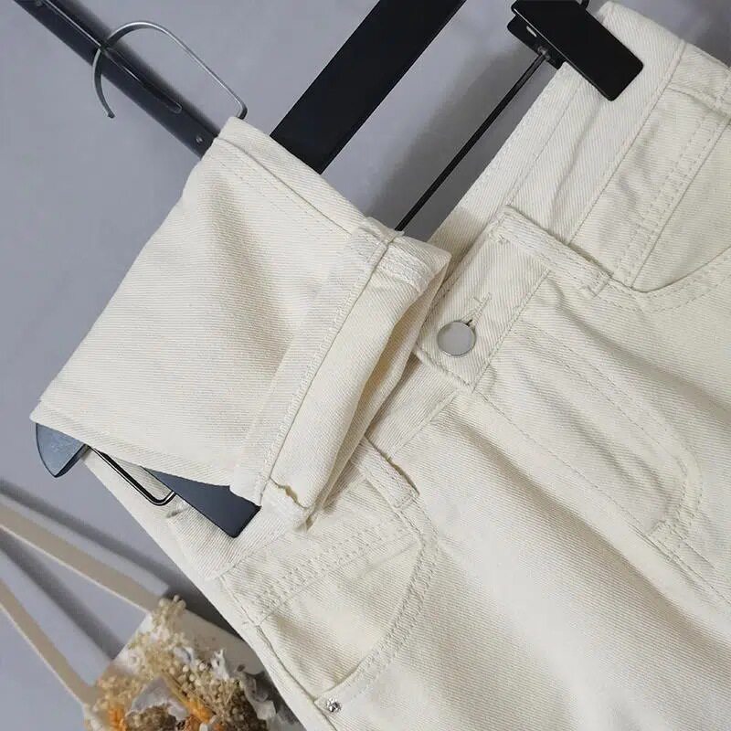 Womens White Denim Harem Pants Spring Korean Style Casual Slim Fit Versatile Wholesale Available