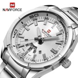 Деловые мужские часы NAVIFORCE с серебряным календарем, водонепроницаемые светящиеся часы, повседневные простые мужские часы оптом