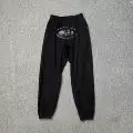 555 Black Print Black Sweat Pants 810