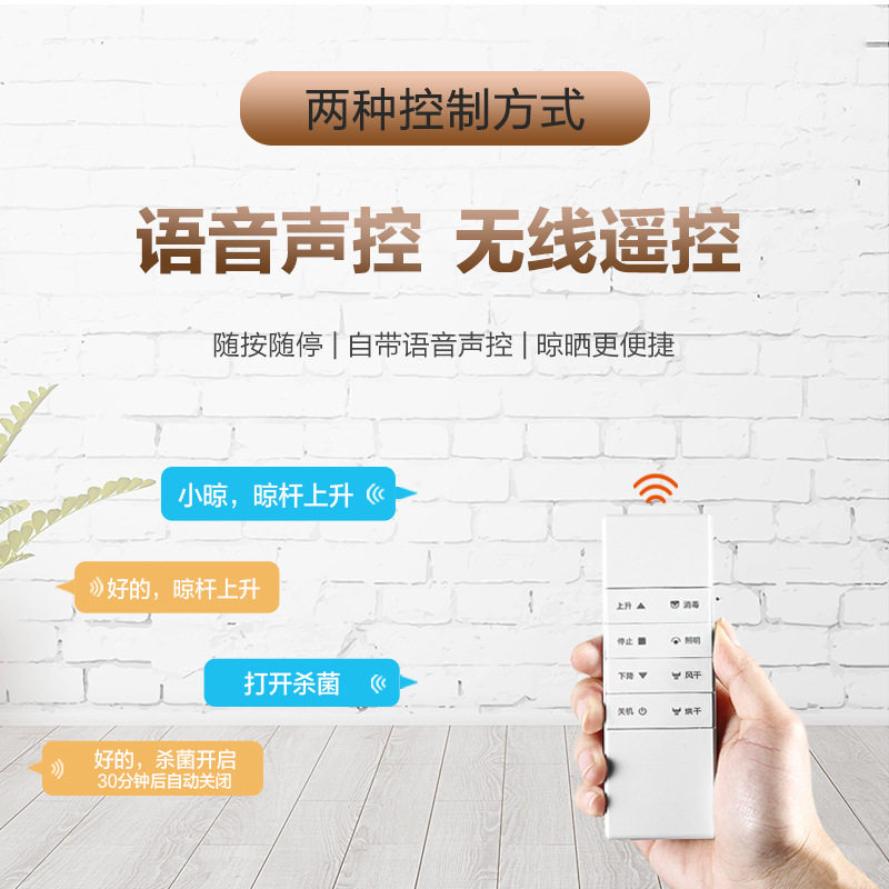 Dege Li Double Bracket Crossbar Electric Clothes Drying Rack Drying Remote Control Lifting Smart Clothes Dryer for Home Use