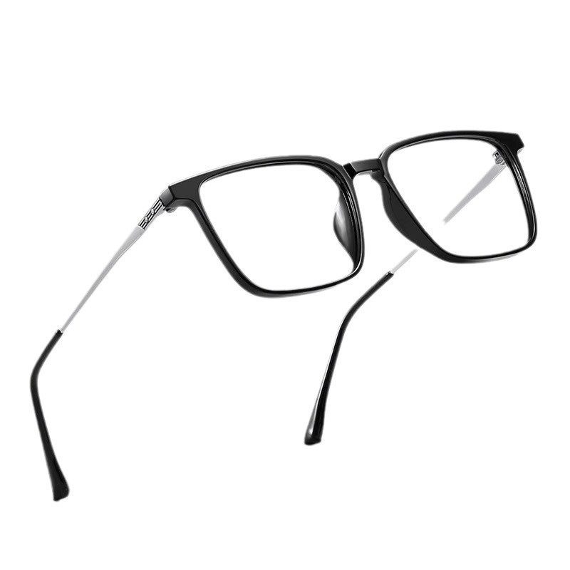 2025 New Anti-blue Light Fashion Handsome Flat Mirror Men's and Women's Fashion Box Student Plain Artifact Mirror Frame Black