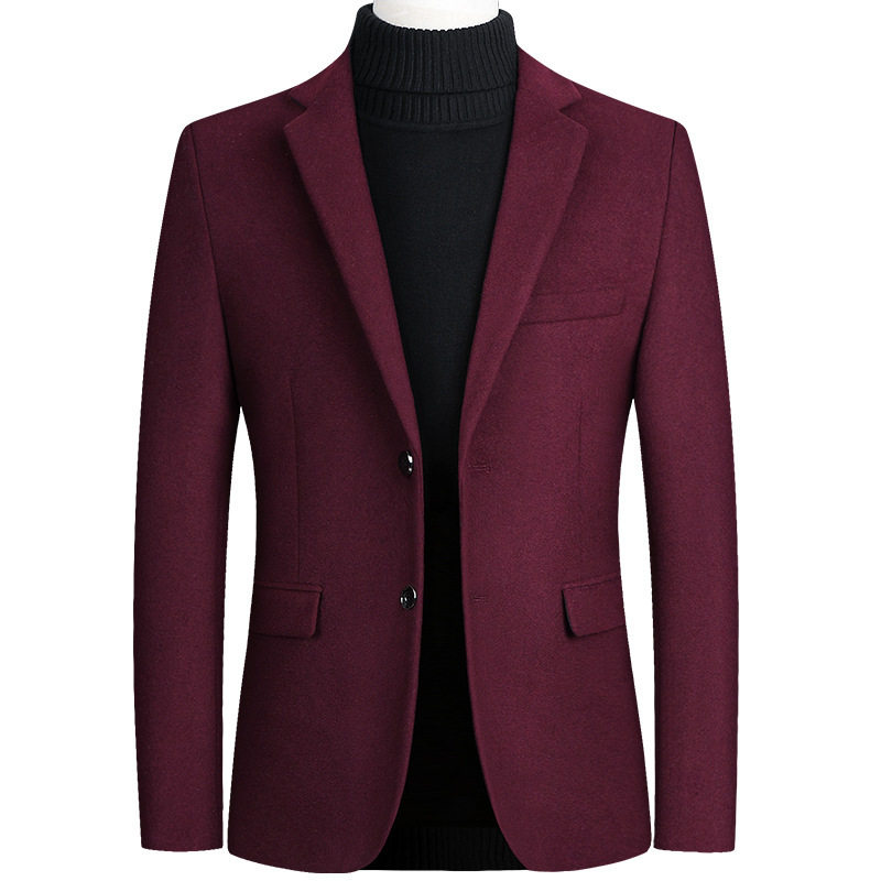 Mens Wool Blazer Jacket Business Casual Style Available in Burgundy Navy Blue Gray and Black Wholesale Low MOQ