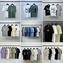 European and American Cp Glasses Pure Cotton Embroidered Round Neck Short-Sleeved T-Shirt Simple Casual Outdoor Sports Men's Pure Cotton T-Shirt