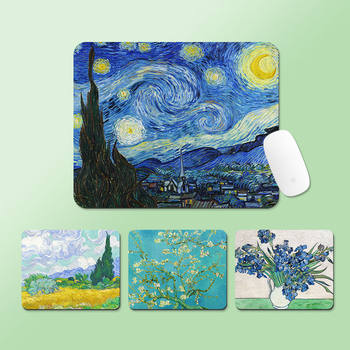 Van Gogh Oil Painting Mouse Pad Student Desk Pad small size Thickened Wrist Pad Creative Game E-sports Keyboard Pad