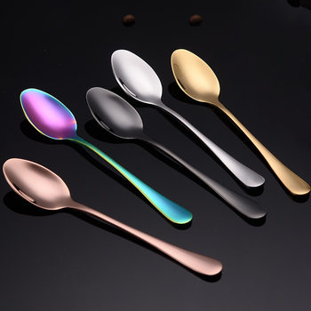 Dining Room 1010 stainless steel tea spoon stirring coffee spoon household 304 stainless steel pointed seasoning spoon dessert spoon