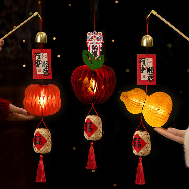 20262026 Year of the Horse New Spring Festival Children's Lantern Small Ornaments New Year Lantern Festival Portable Lantern Pendant Year of the Horse