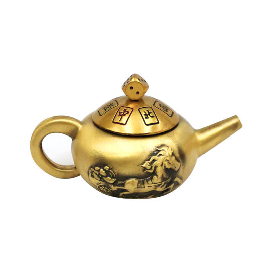 Small Brass Teapot Hand Handles Pieces Turn the Pot around Playing Mahjong to Win Money Immediately Playing Cards Transferring Decompression Crafts