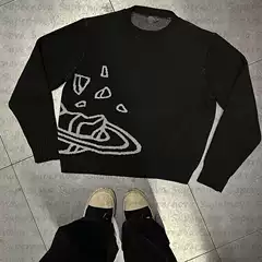 2023 European and American Autumn and Winter New Warm Pullover Knitted Sweater Personalized Trendy Men's and Women's Loose Long-sleeved Top