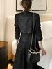 Yujie fan new two-piece Korean style socialite temperament woolen short coat + waist-tight large swing dress Hepburn suit