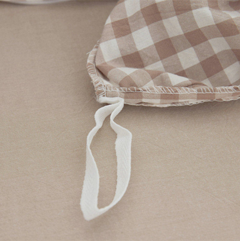 Japanese Style Washed Cotton Four-Piece Set All Cotton Naked Sleeping Soft Cotton Simple Plaid Bed Sheet Quilt Cover Bedding Kit