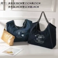 Denim black embroidered tote