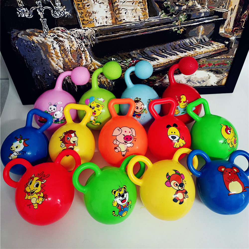 Baby and Kidsren's Hand Rattle Ball Toy Ball 0-3 Years Old Infant Educational Handle Inflatable Ball Swing Bell Ball