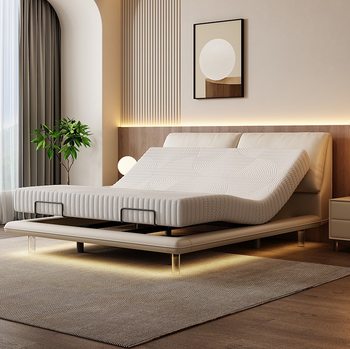 Multifunctional Intelligent Electric Elephant Ear Suspension Bed Modern Simple Double Bed Zero Gravity Non-Disturb Leather Bed